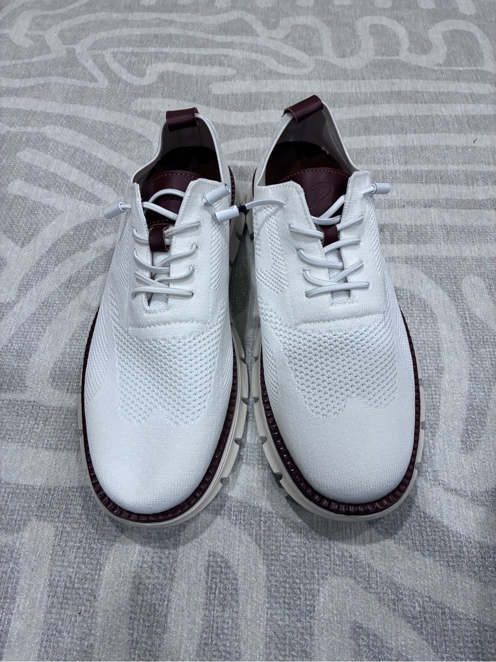 Men's White Oxfords with Maroon Trim